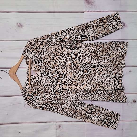 Chico's Tops - Chico's Cheetah Print Soft Knit Slinky Long Sleeve Tshirt Size 2 (Size L/12)